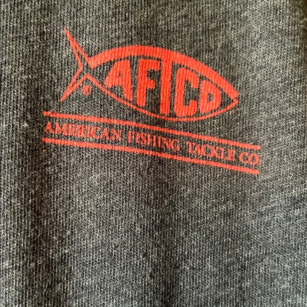 AFTCO Gray Long Sleeve Tee with Vintage Red Design